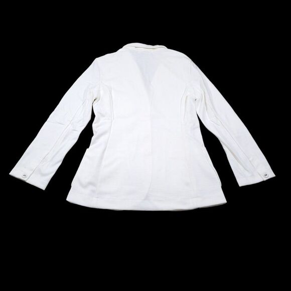 Suzie Kondi 3 Button Ivory Ponte Blazer Jacket Size Small Off White Cream - Picture 2 of 8
